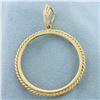 Image 1 : 30mm Gold Maple Leaf Coin Bezel Pendant in 14k Yellow Gold