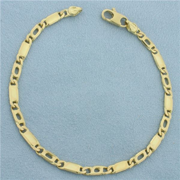 Bar and Link Bracelet in 18k Yellow Gold