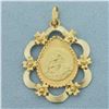 Image 1 : Saint Anthony Pendant or Charm in 18k Yellow Gold