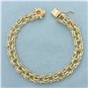Image 1 : Double Circle Link Charm Bracelet in 14k Yellow Gold