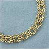 Image 2 : Double Circle Link Charm Bracelet in 14k Yellow Gold