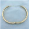 Image 3 : Chevron Design Sandblast Finish Bangle Bracelet in 14k Yellow Gold