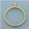 Image 1 : 31mm Coin Bezel Pendant in 14k Yellow Gold