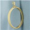 Image 2 : 31mm Coin Bezel Pendant in 14k Yellow Gold