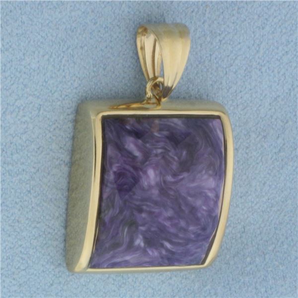Charoite Pendant in 14k Yellow Gold
