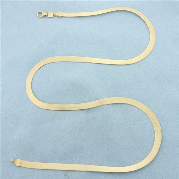 20 Inch Italian Herringbone Chain Necklace in 14k Yellow Gold