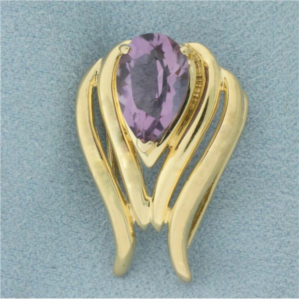 Amethyst Slide Pendant in 14k Yellow Gold