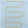 Image 1 : 32 Inch Rope Figaro Link Chain Necklace in 18k Yellow Gold