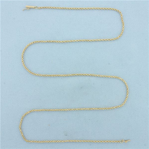 24 Inch Rope Link Chain Necklace in 14k Yellow Gold