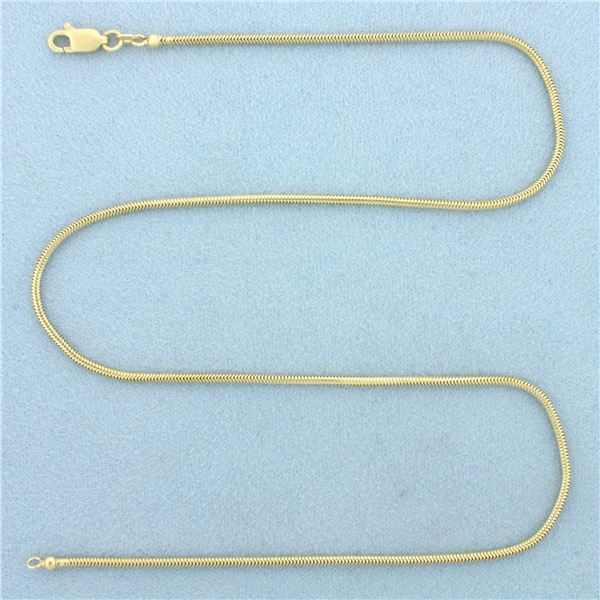 16 Inch Italian Snake Link Necklace in 14k Yellow Gold