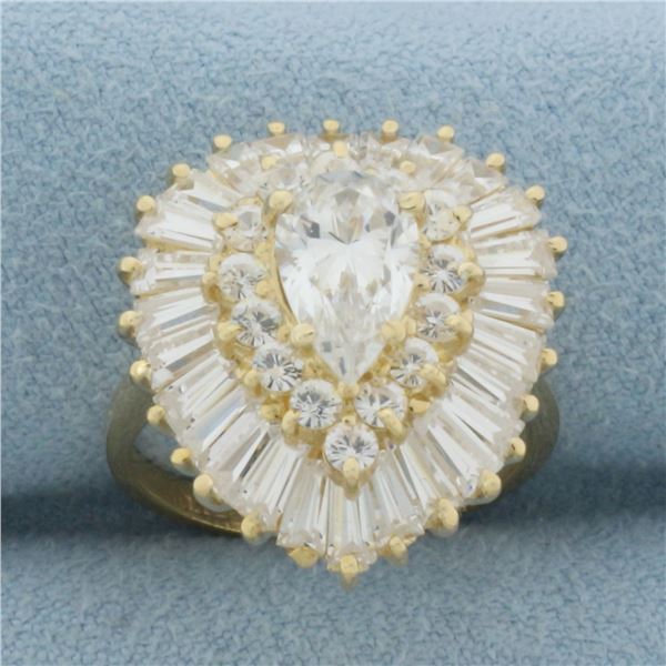 CZ Ballerina Ring in 14k Yellow Gold