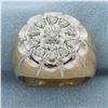 Image 1 : Men's Diamond Target Ring in 10K Yellow Gold