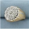 Image 2 : Men's Diamond Target Ring in 10K Yellow Gold