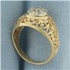 Image 3 : Diamond Filigree Ring in 14k Yellow Gold