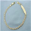 Image 1 : Italian Engravable Mariner Anchor Link ID Anklet in 14k Yellow Gold