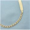 Image 2 : Italian Engravable Mariner Anchor Link ID Anklet in 14k Yellow Gold