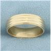 Image 1 : Banded Design Wedding Band Ring in 14k Yellow Gold
