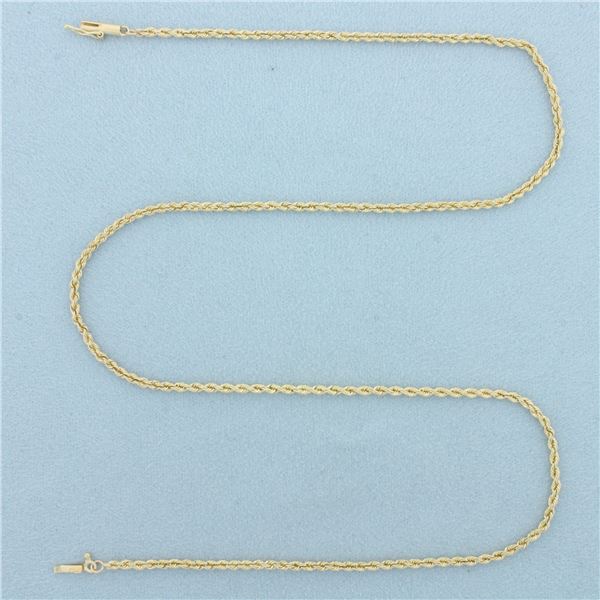 18 Inch Rope Link Chain Necklace in 14k Yellow Gold
