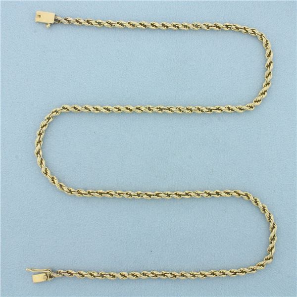 19 Inch Rope Link Chain Necklace in 10k Yellow Gold