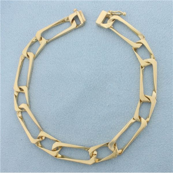 Paperclip Link Bracelet in 14k Yellow Gold