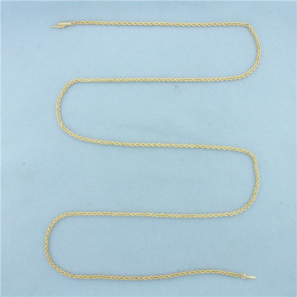 30 Inch Rope Link Chain Necklace in 14k Yellow Gold