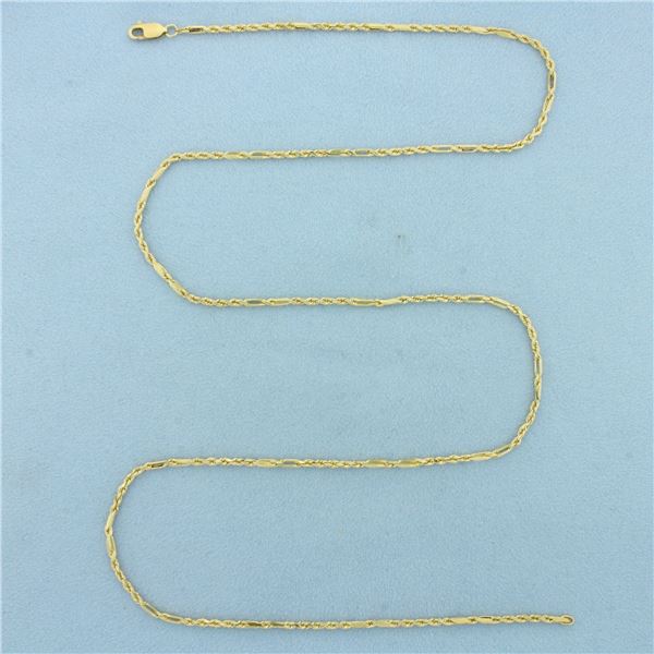 25 Inch Rope Link Chain Necklace in 14k Yellow Gold