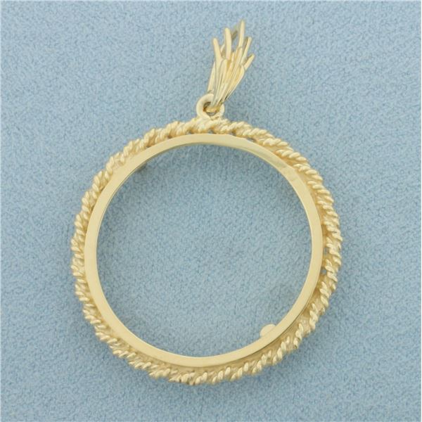 27mm 1/2oz Gold Eagle Coin Bezel Pendant in 14k Yellow Gold