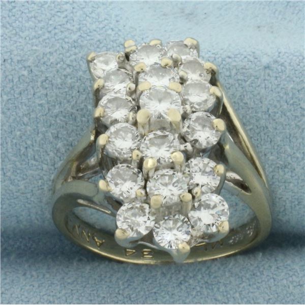 Diamond Waterfall Ring in 14k White Gold