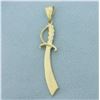 Image 1 : Scimitar Sword Pendant in 14k Yellow Gold