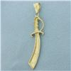 Image 2 : Scimitar Sword Pendant in 14k Yellow Gold