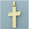 Image 2 : Modern Italian Crucifix Cross Pendant in 14k Yellow Gold