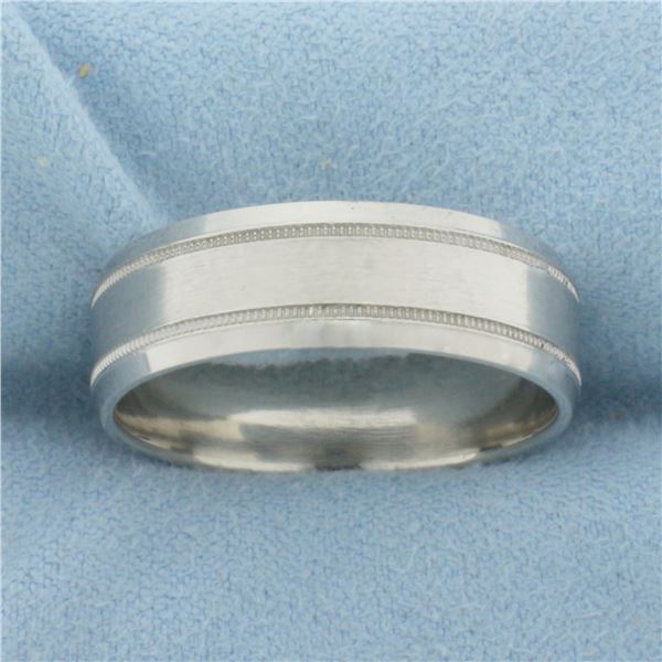 Men's Wedding Band Ring in 10k White Gold
