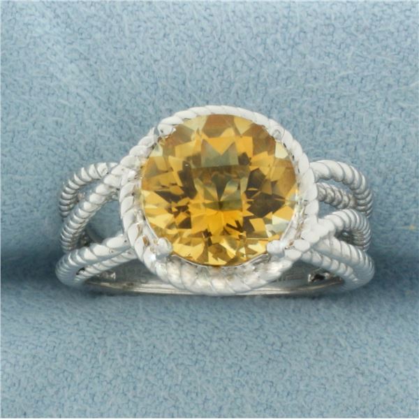 Effy Citrine Cable Ring in Sterling Silver
