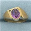 Image 1 : Amethyst Statement Ring in 10k Yellow Gold