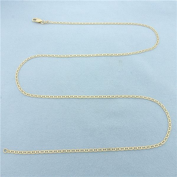 20 Inch Anchor Mariner Link Chain Necklace in 14k Yellow Gold