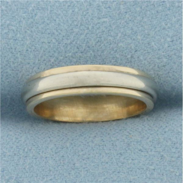 Two-Tone Banded Pinky Ring in 14k Yellow and White Gold