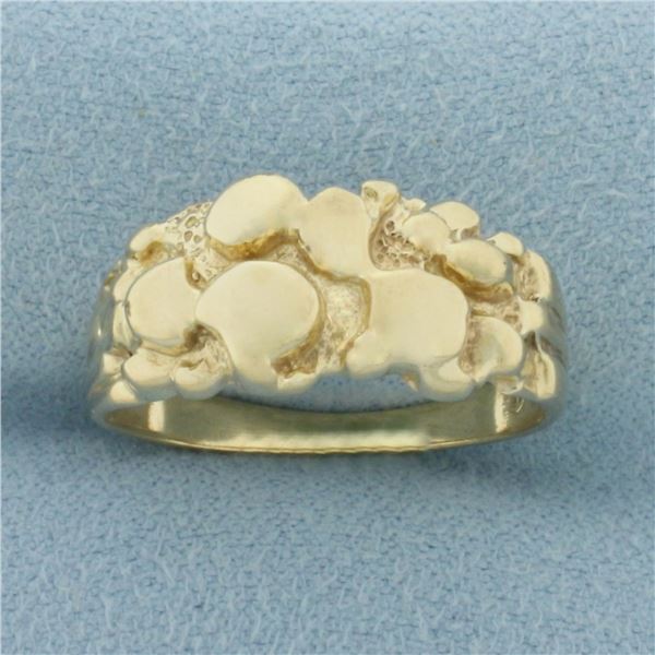 Gold Nugget Ring in 10k Yellow Gold