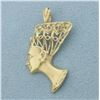 Image 1 : Queen Nefertiti Pendant in 14k Yellow Gold