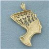 Image 2 : Queen Nefertiti Pendant in 14k Yellow Gold