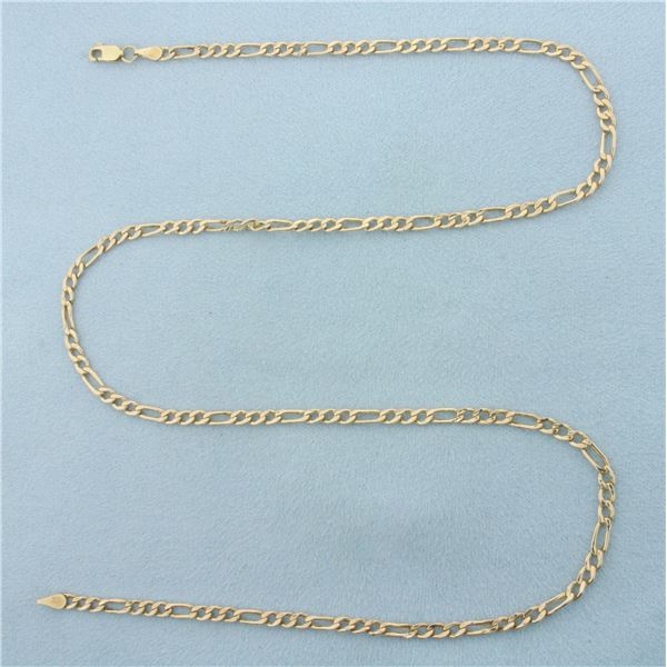 20 Inch Italian Figaro Link Chain Necklace in 10k Yellow Gold