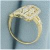 Image 3 : Filigree Diamond Ring in 14k Yellow Gold