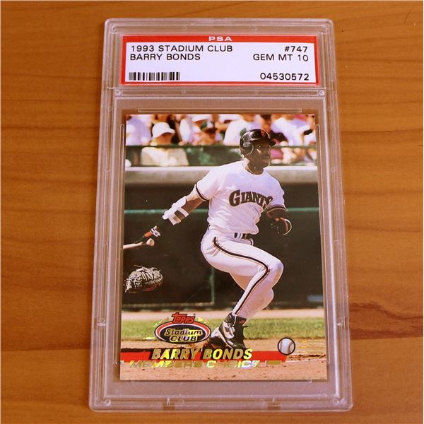 1993 Topps Stadium Club Baseball #747 Barry Bonds Card PSA Gem Mint 10