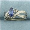 Image 2 : Sapphire and Diamond Ring in 10k White Gold