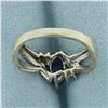 Image 4 : Sapphire and Diamond Ring in 10k White Gold