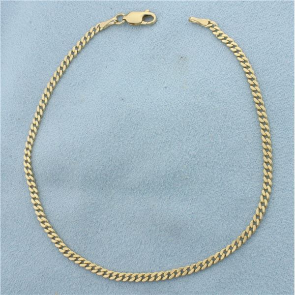 Curb Link Anklet in 14k Yellow Gold