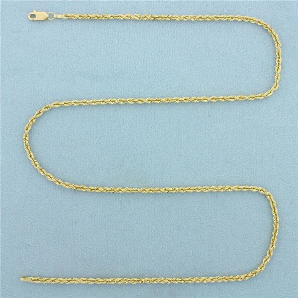 18 Inch Rope Link Chain Necklace in 14k Yellow Gold