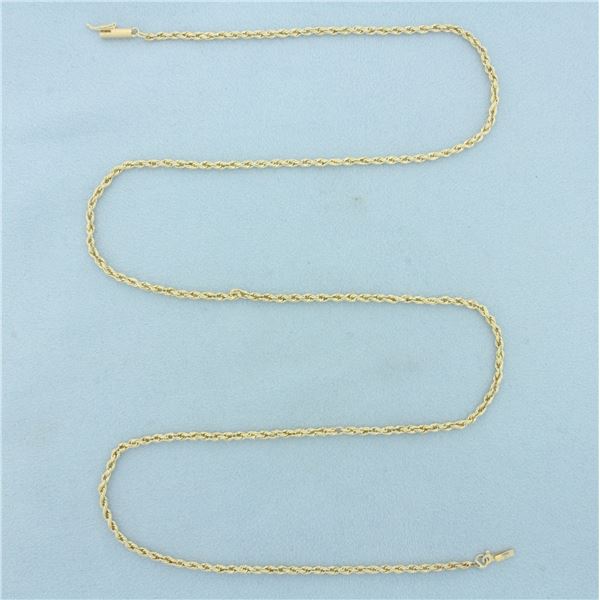 26 Inch Rope Link Chain Necklace in 14k Yellow Gold