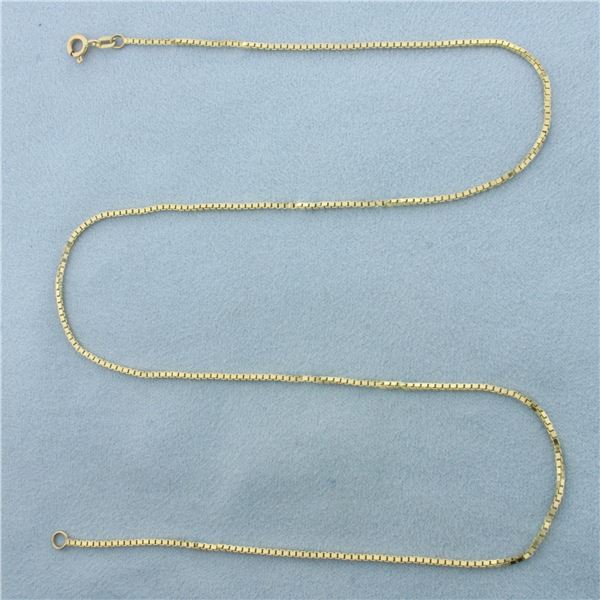 18 Inch Box Link Chain Necklace in 14k Yellow Gold