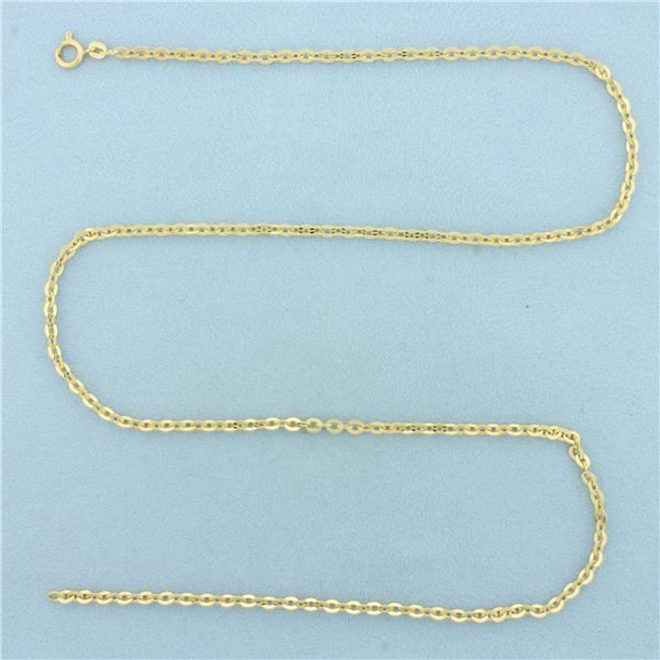 24 Inch Cable Link Chain Necklace in 18k Yellow Gold
