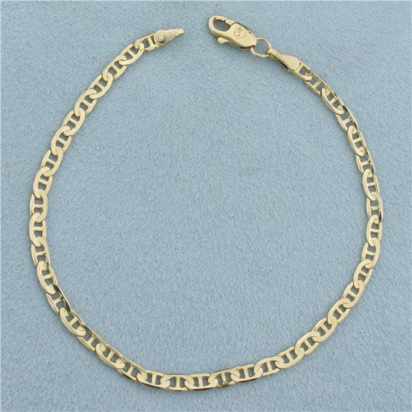 Italian Anchor Mariner Link Bracelet in 14k Yellow Gold